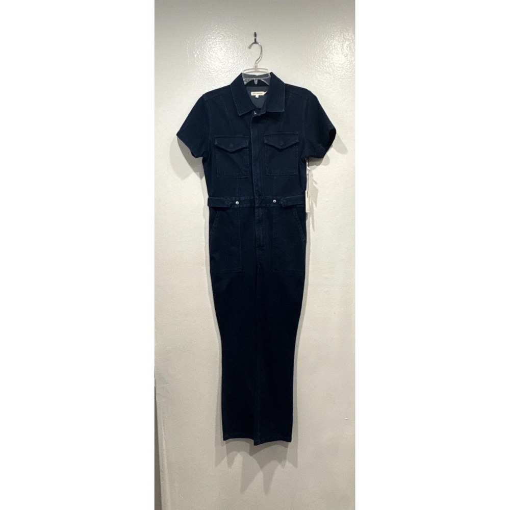 Good American Fit for Success Denim Jumpsuit Short Sleeve‎ Size 3 Dark Wash Sexy